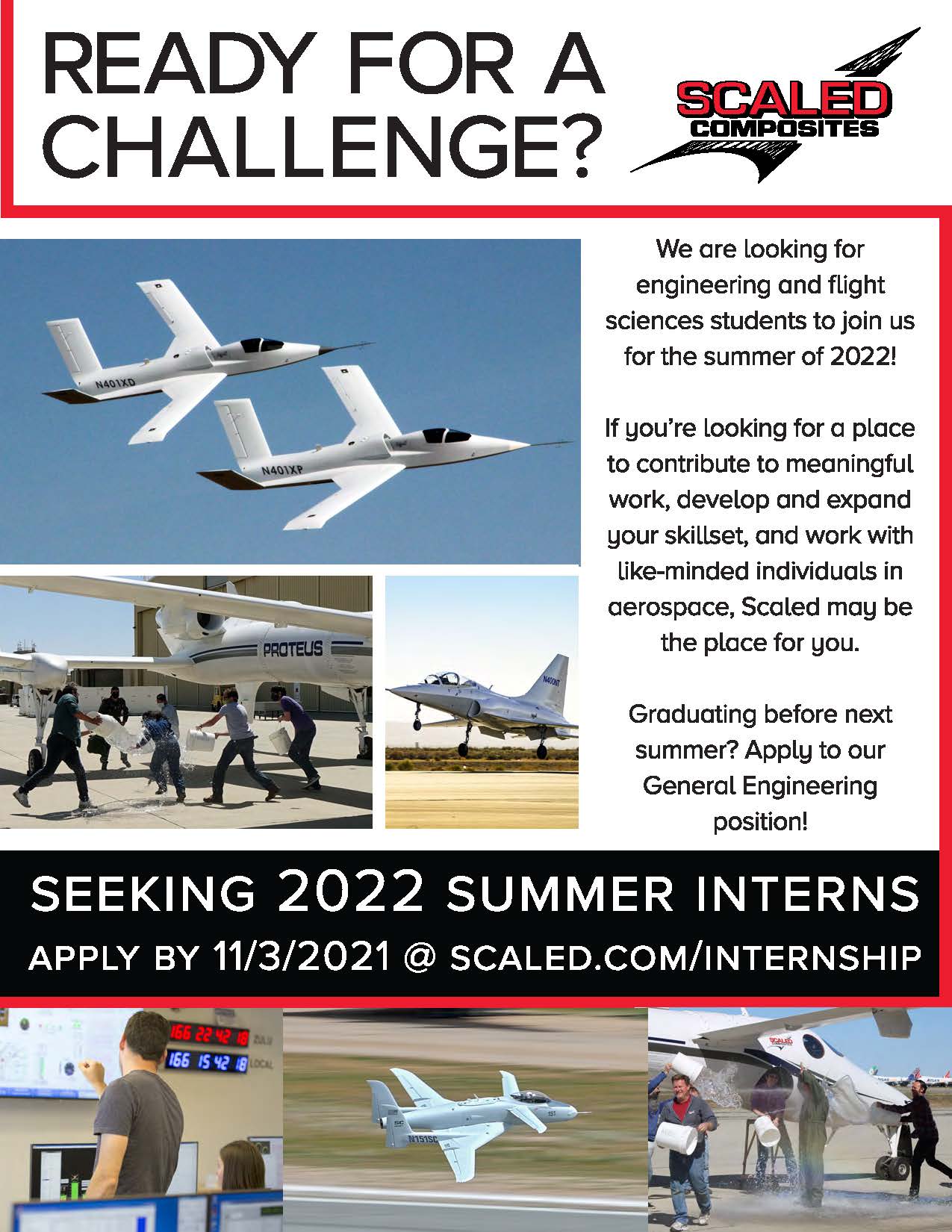 Scaled Composites Internships Summer 2022 AAE Flight Plan Newsletter